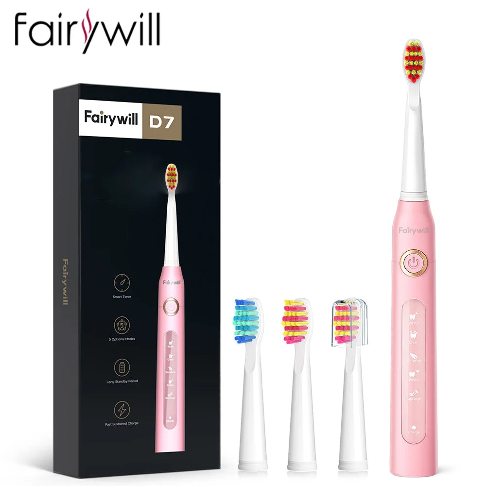 Fairywill FW-507 Electric Sonic Toothbrush – Rechargeable & Waterproof