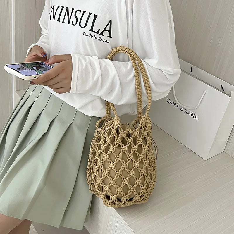 Knitted Bucket Shoulder Bag