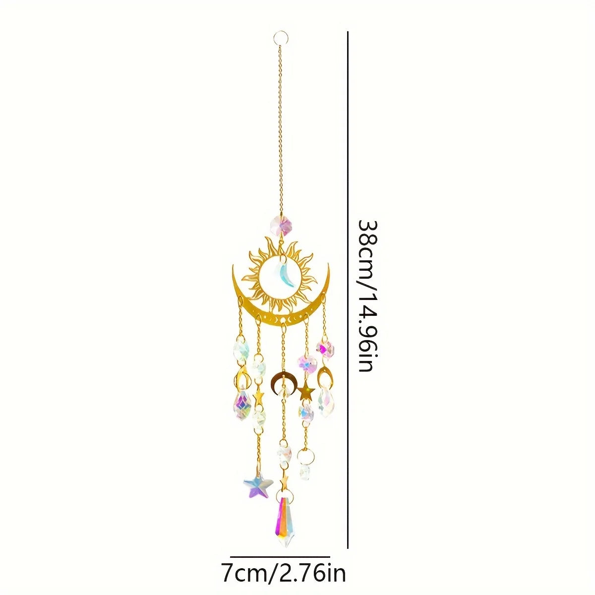 Star & Moon Wind Chime Pendant – Garden Sun Catcher Deco