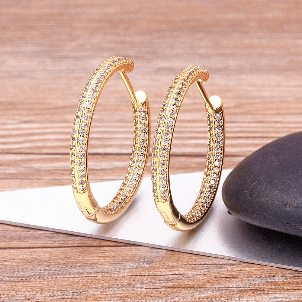 Zircon Crystal Hoop Earrings – Women’s Jewelry
