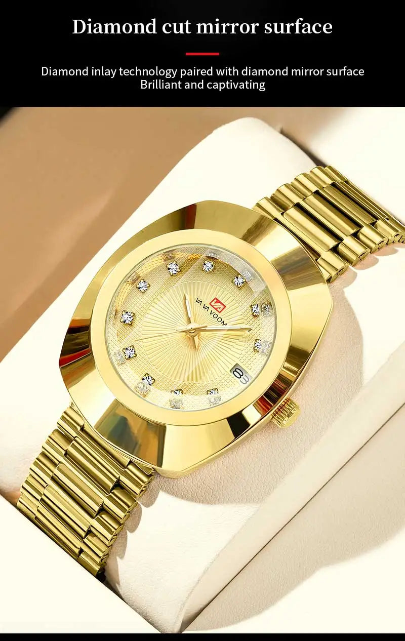 Elegant Gold Mesh Men’s Watch
