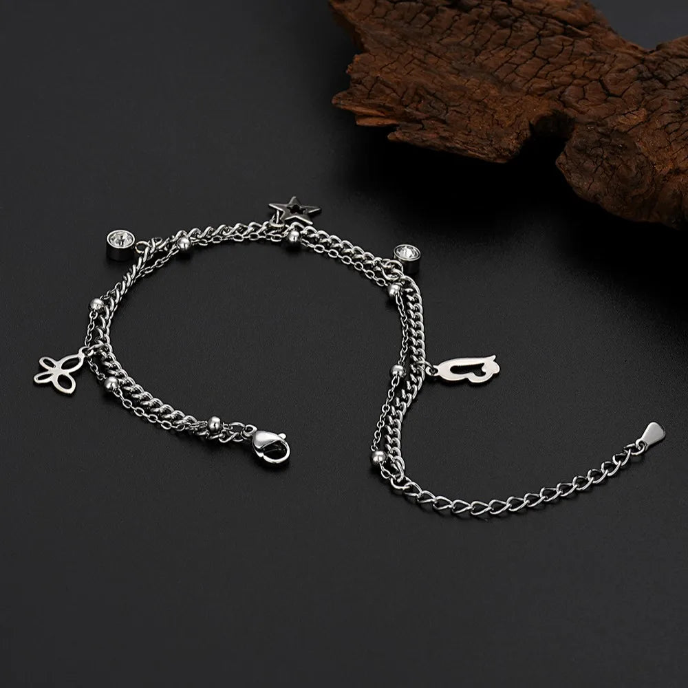 “18K Gold S925 Silver Charm Pendant Bracelet