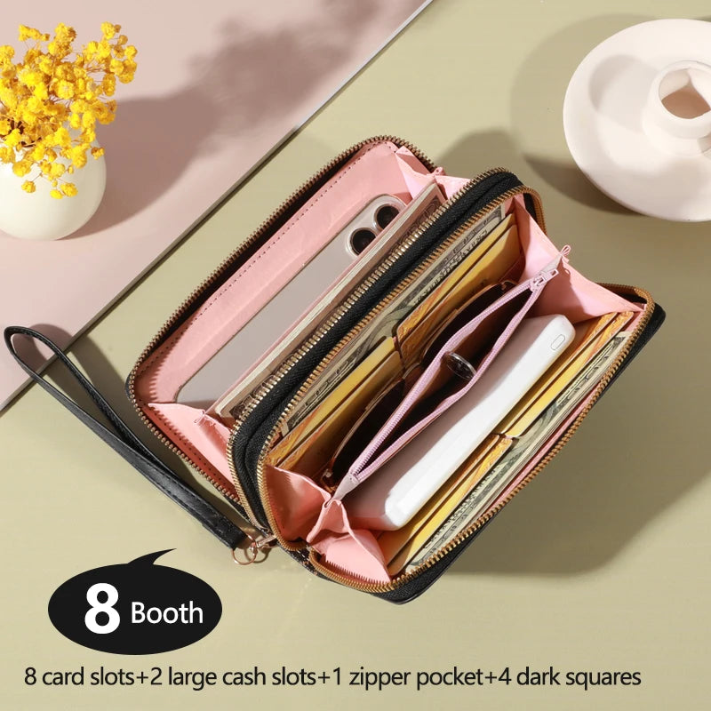 Classic Large Capacity Clutch Wallet with Zipper