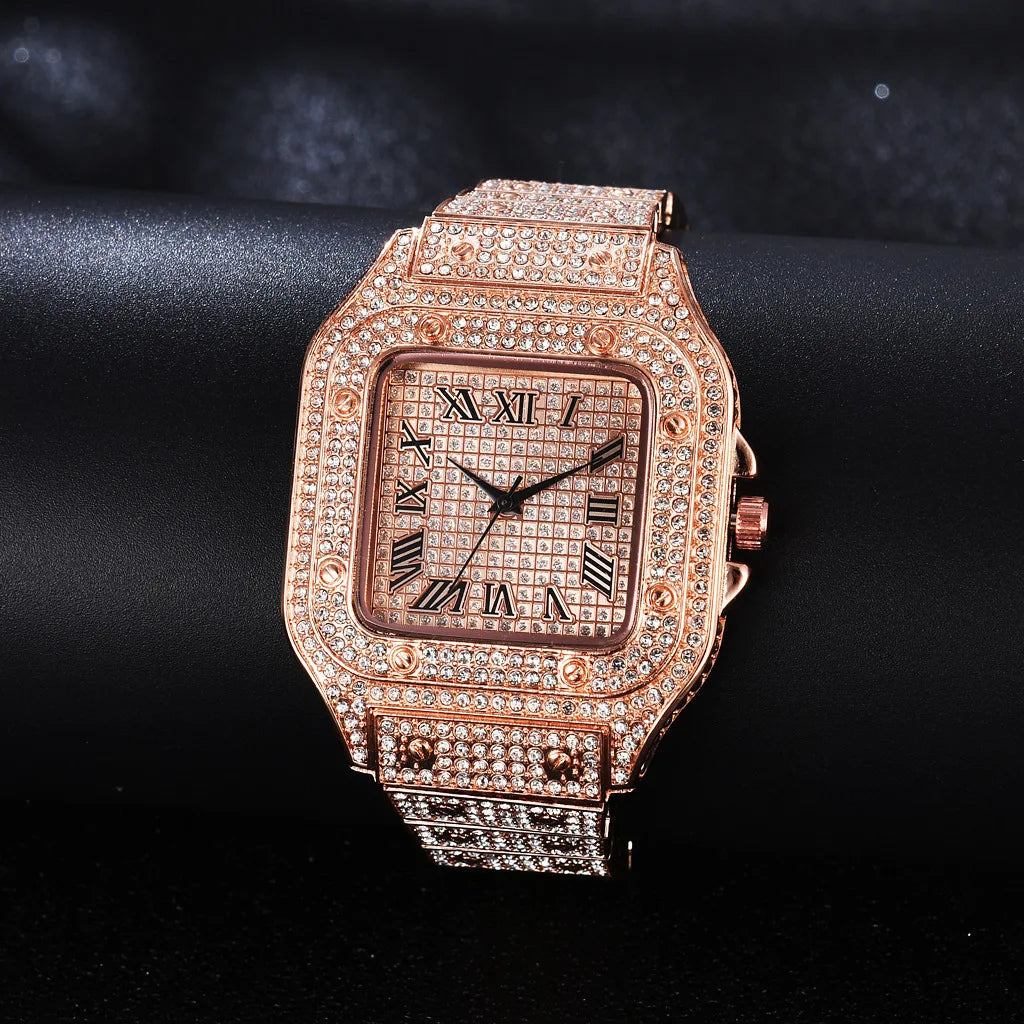 Luxury Gold Diamond Unisex Watch