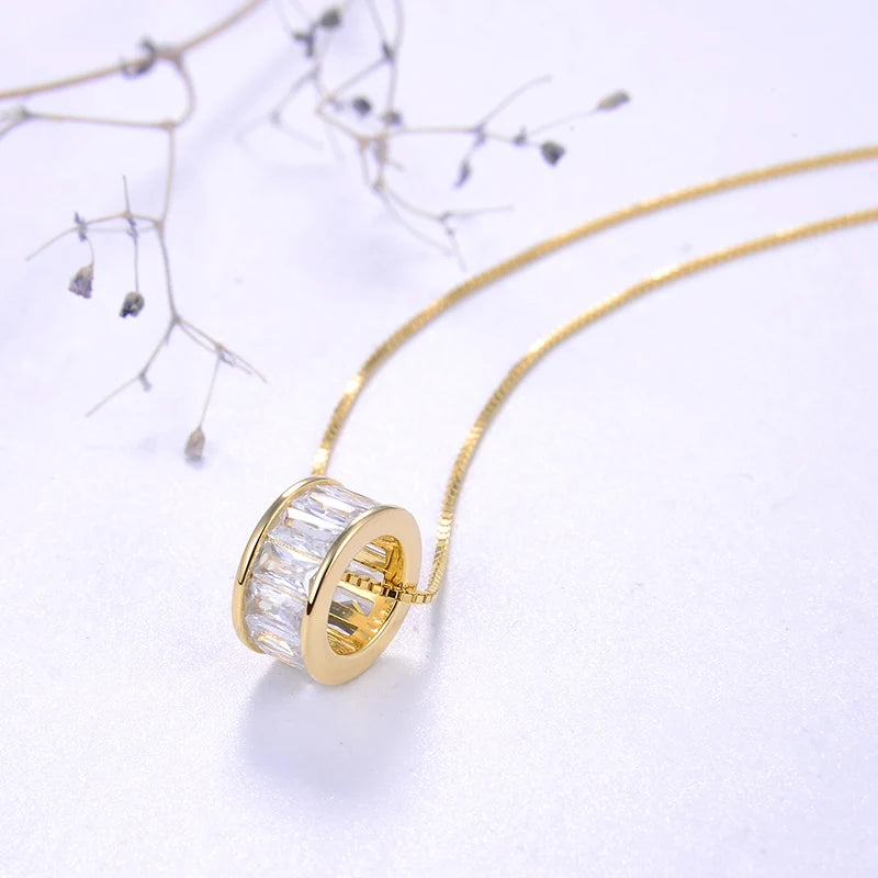 925 Silver Round CZ Pendant Necklace