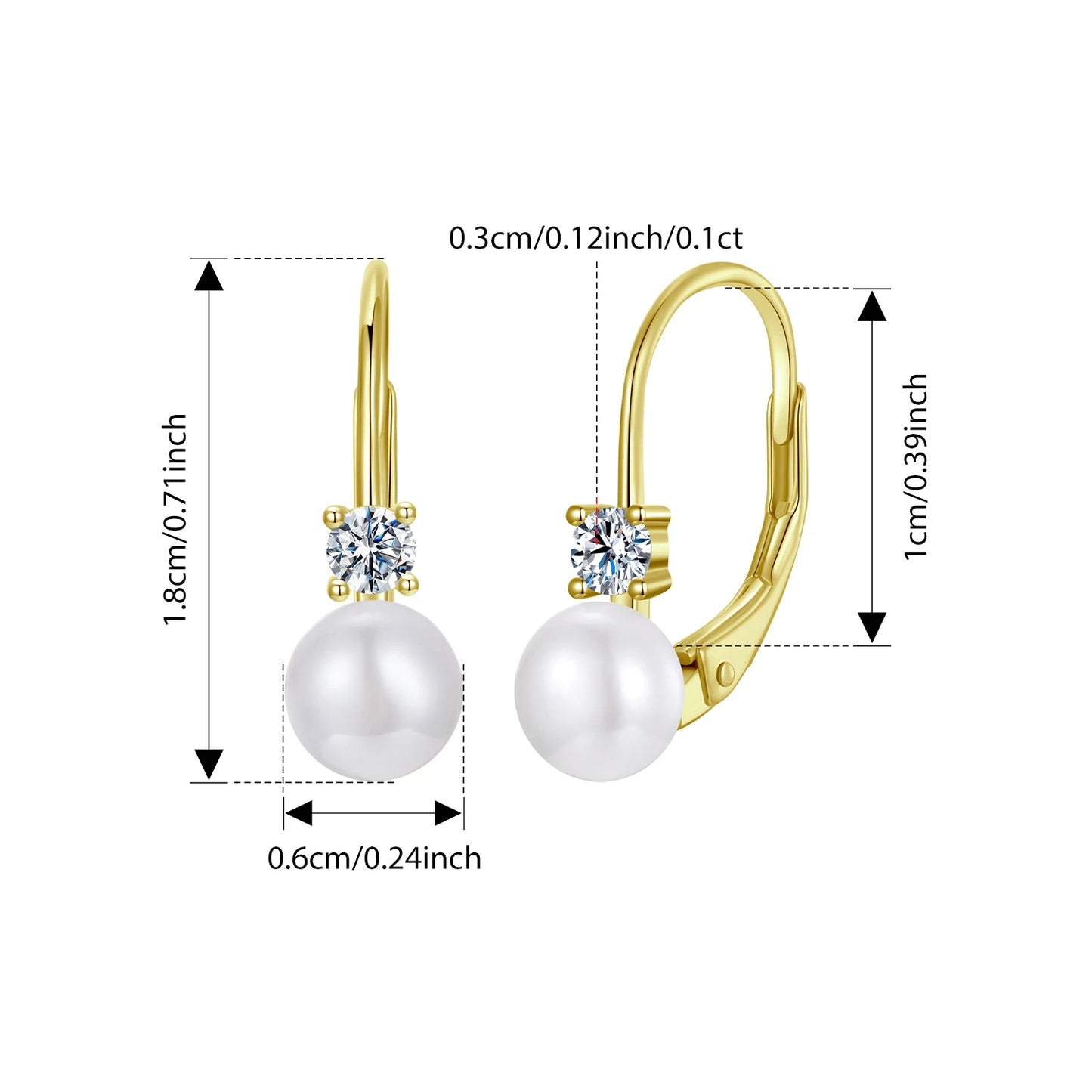 “925 Silver Moissanite Pearl Earrings”