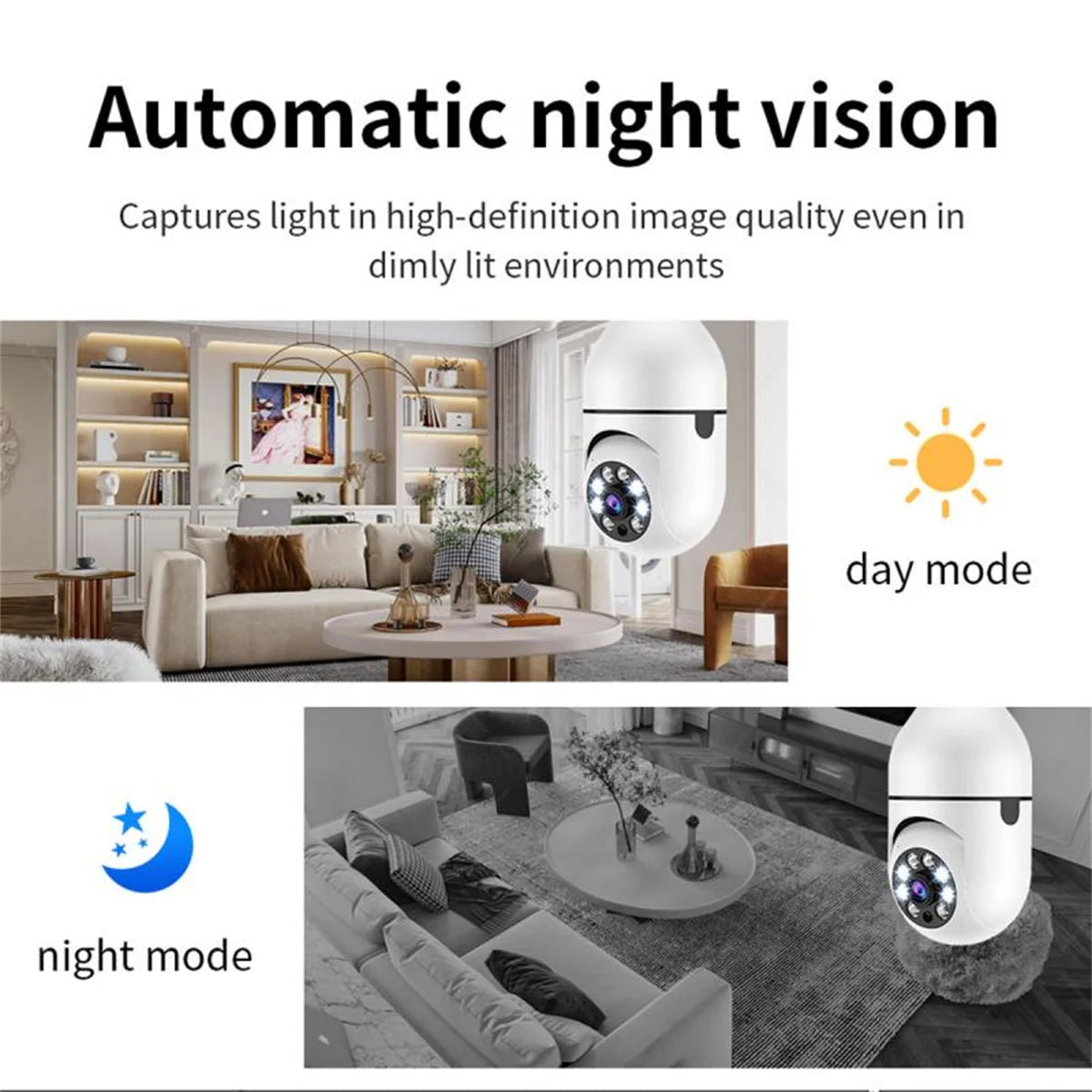 E27 WiFi Bulb Camera 8MP
