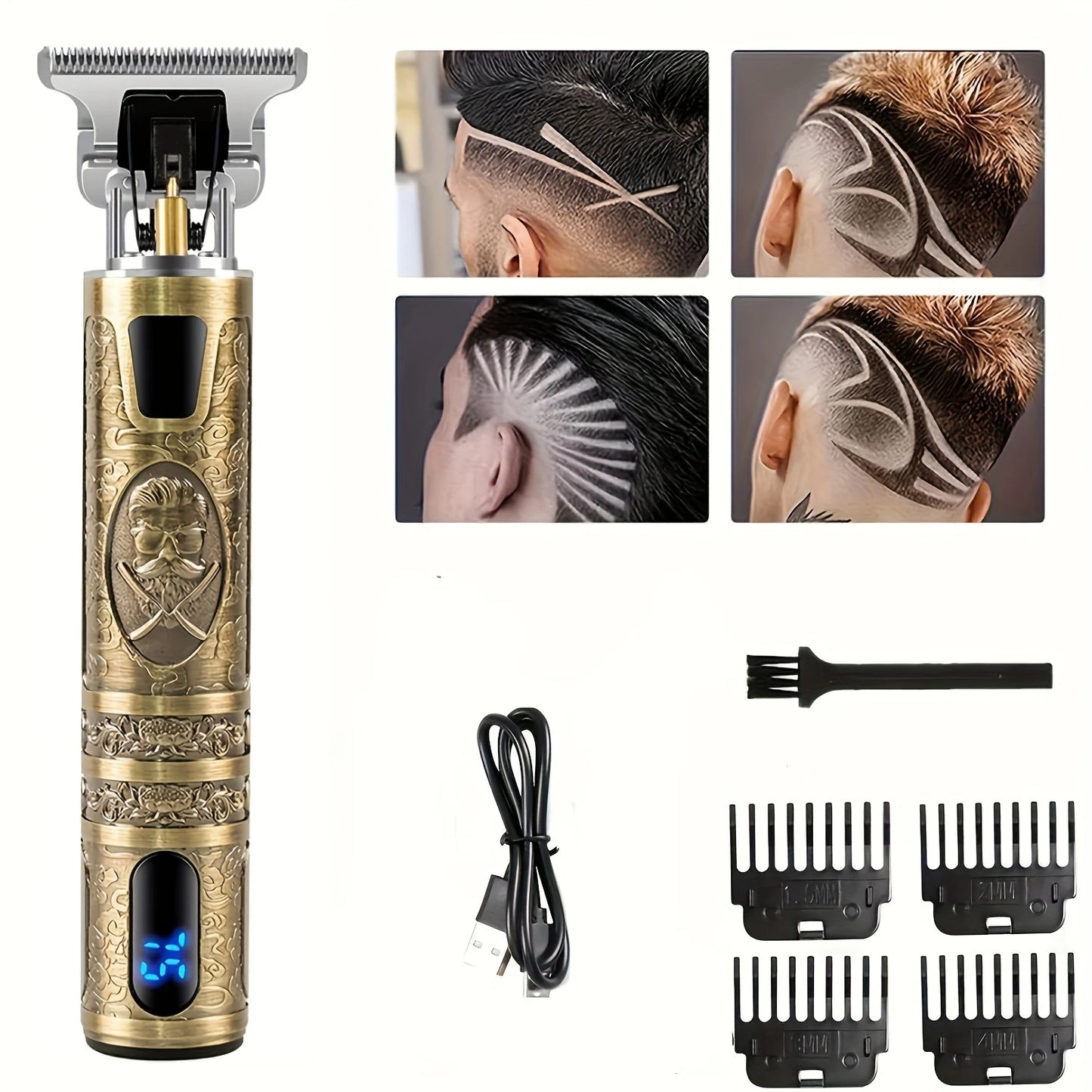 Electric Hair Clipper with LCD – Rechargeable Beard Trimmer