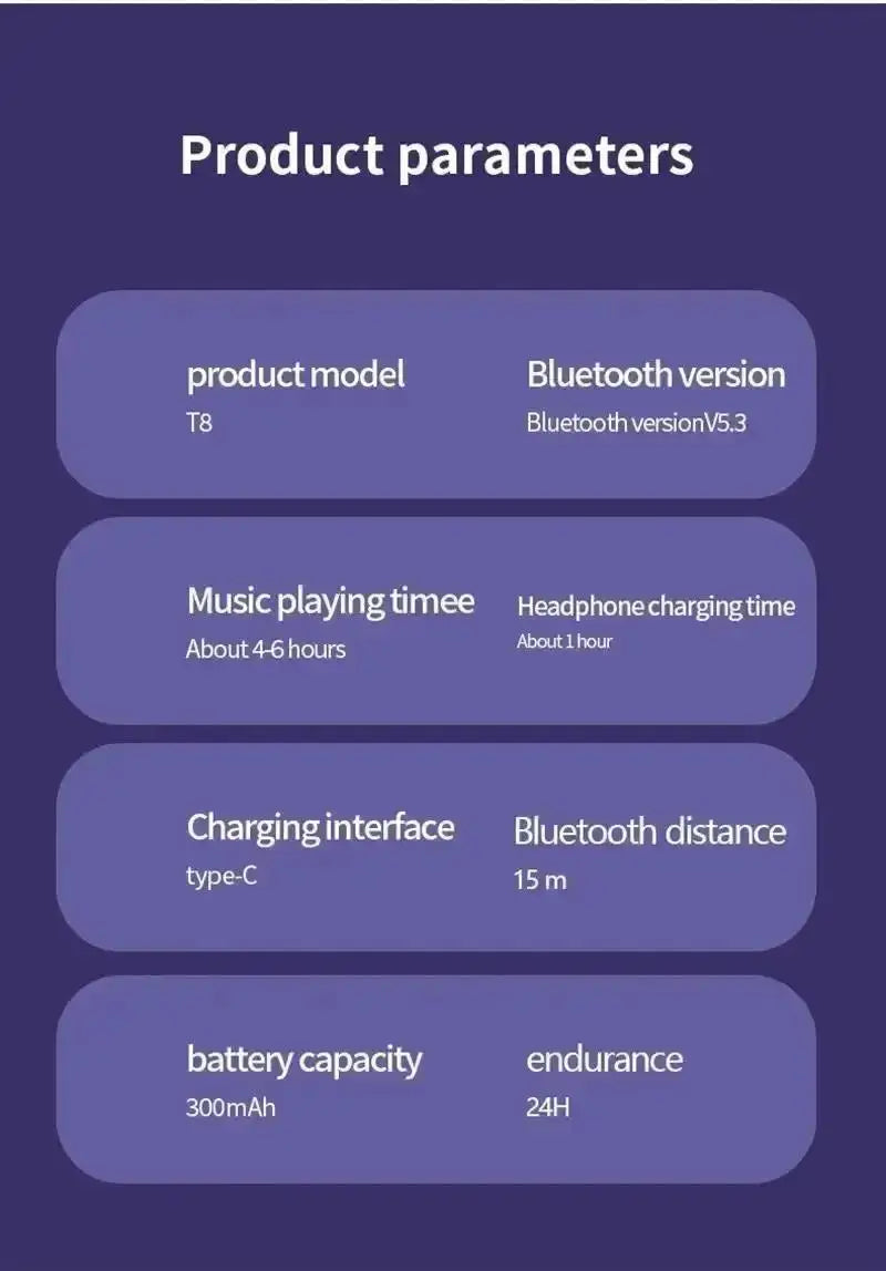 Pro T8 Bluetooth Earbuds