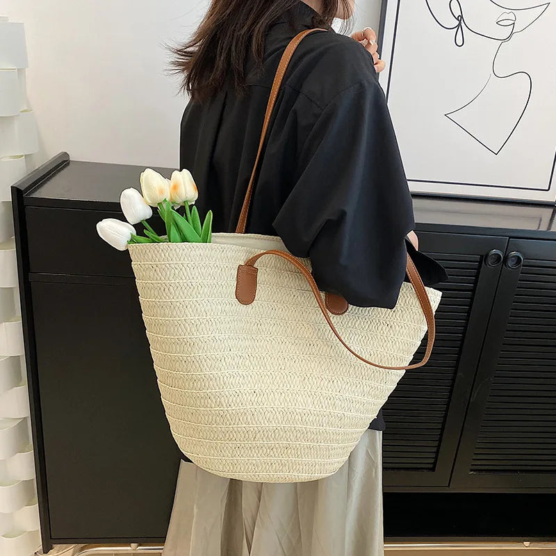 Luxury Beach Basket Bag