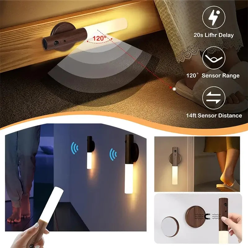 Magnetic LED Wall Lamp for Hallways, Stairs & Cabinets