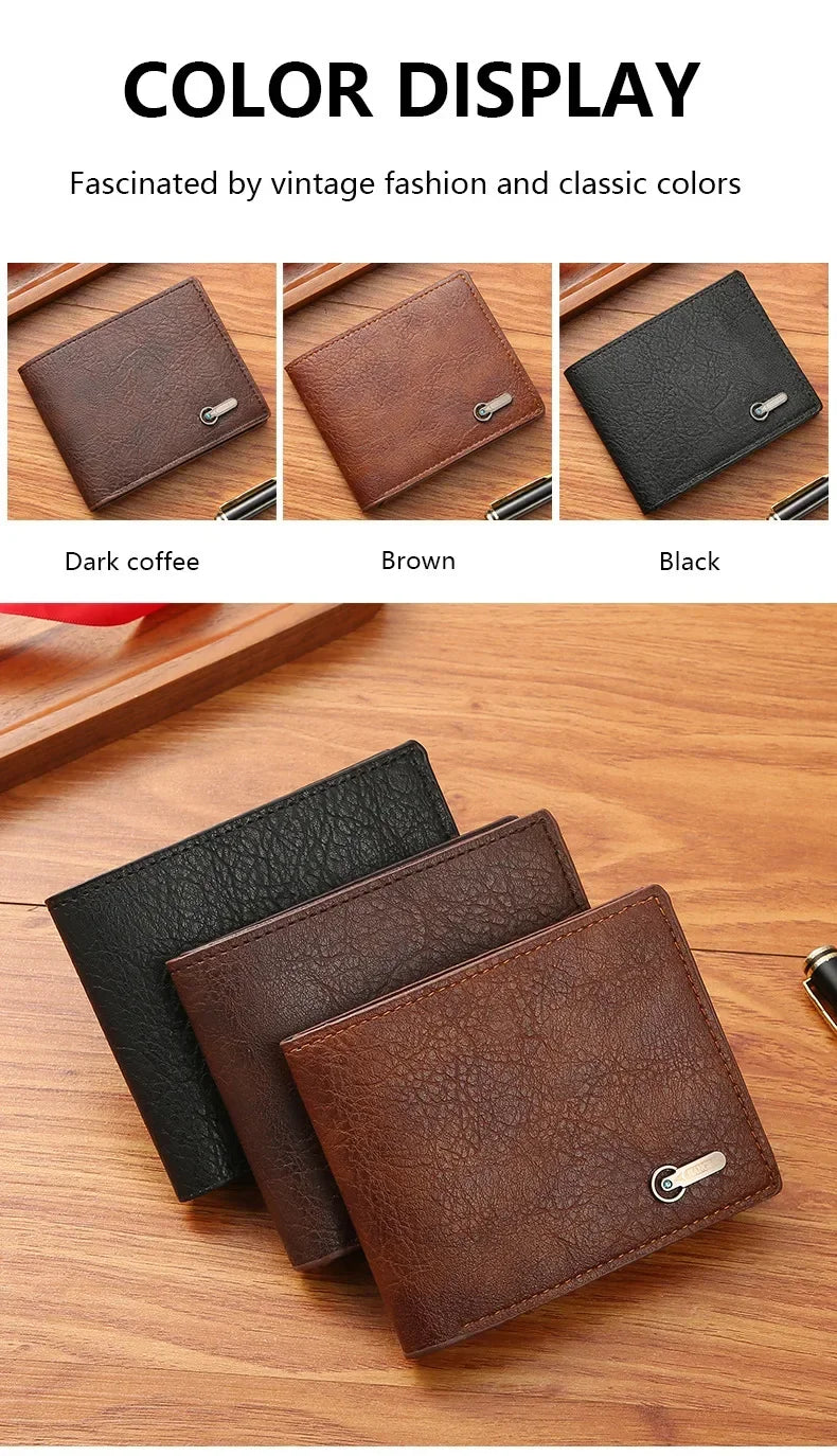 Classic Vintage PU Leather Men’s Wallet with Coin Pocket