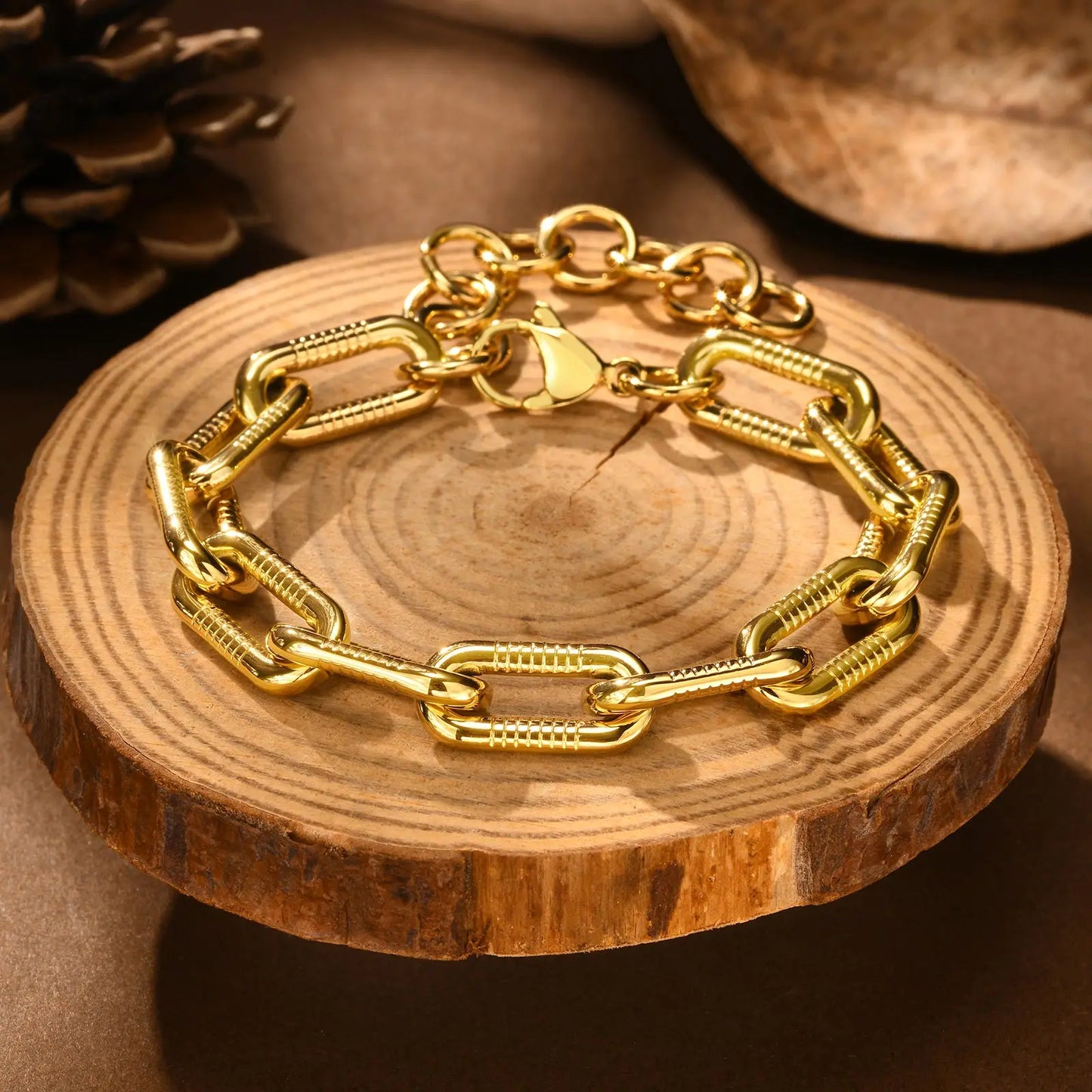 “Stainless Steel Geometric Twist Bracelet – Handmade