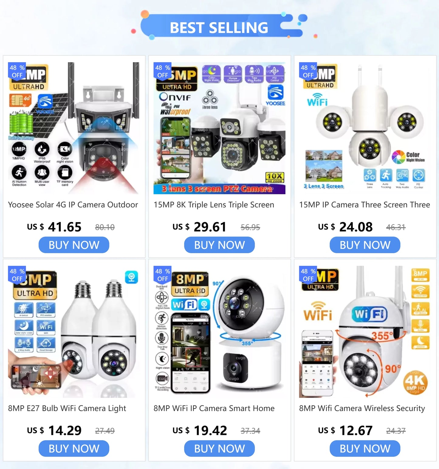 E27 WiFi Bulb Camera 8MP