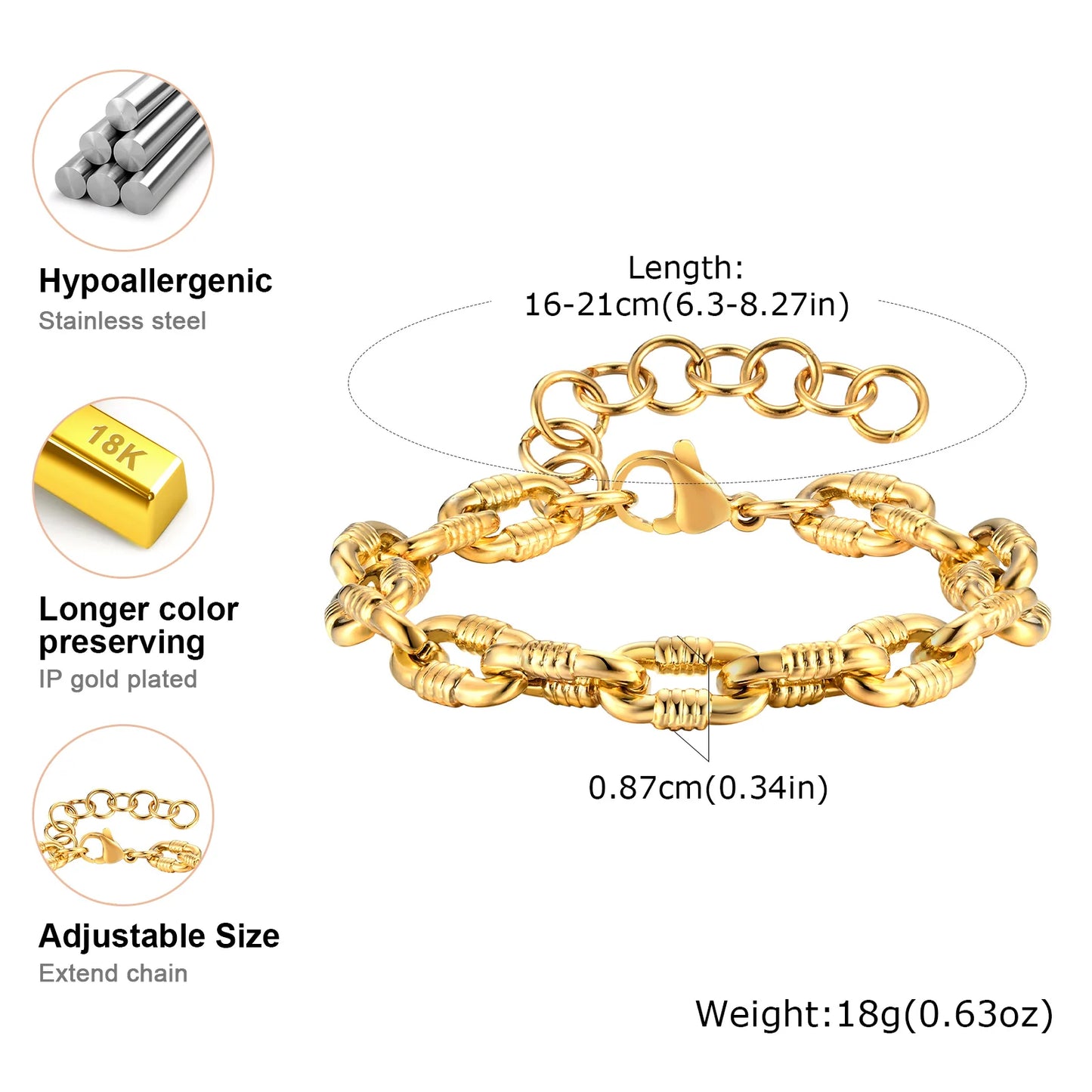 “Stainless Steel Geometric Twist Bracelet – Handmade