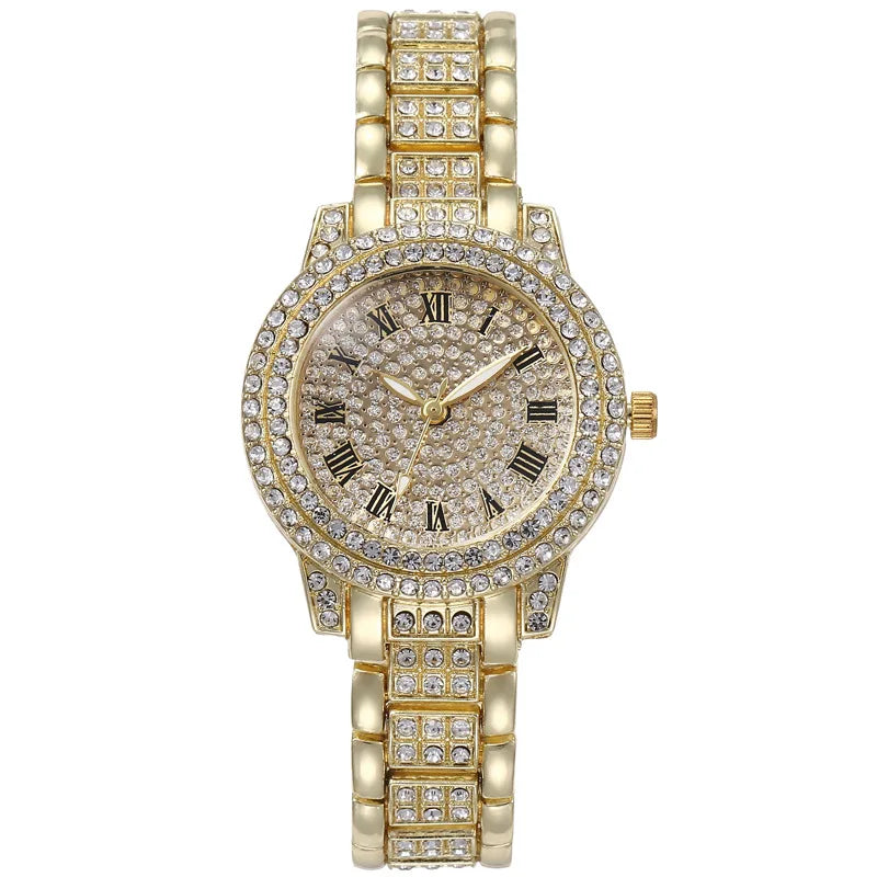 UTHAI Gold Diamond Bracelet Watch