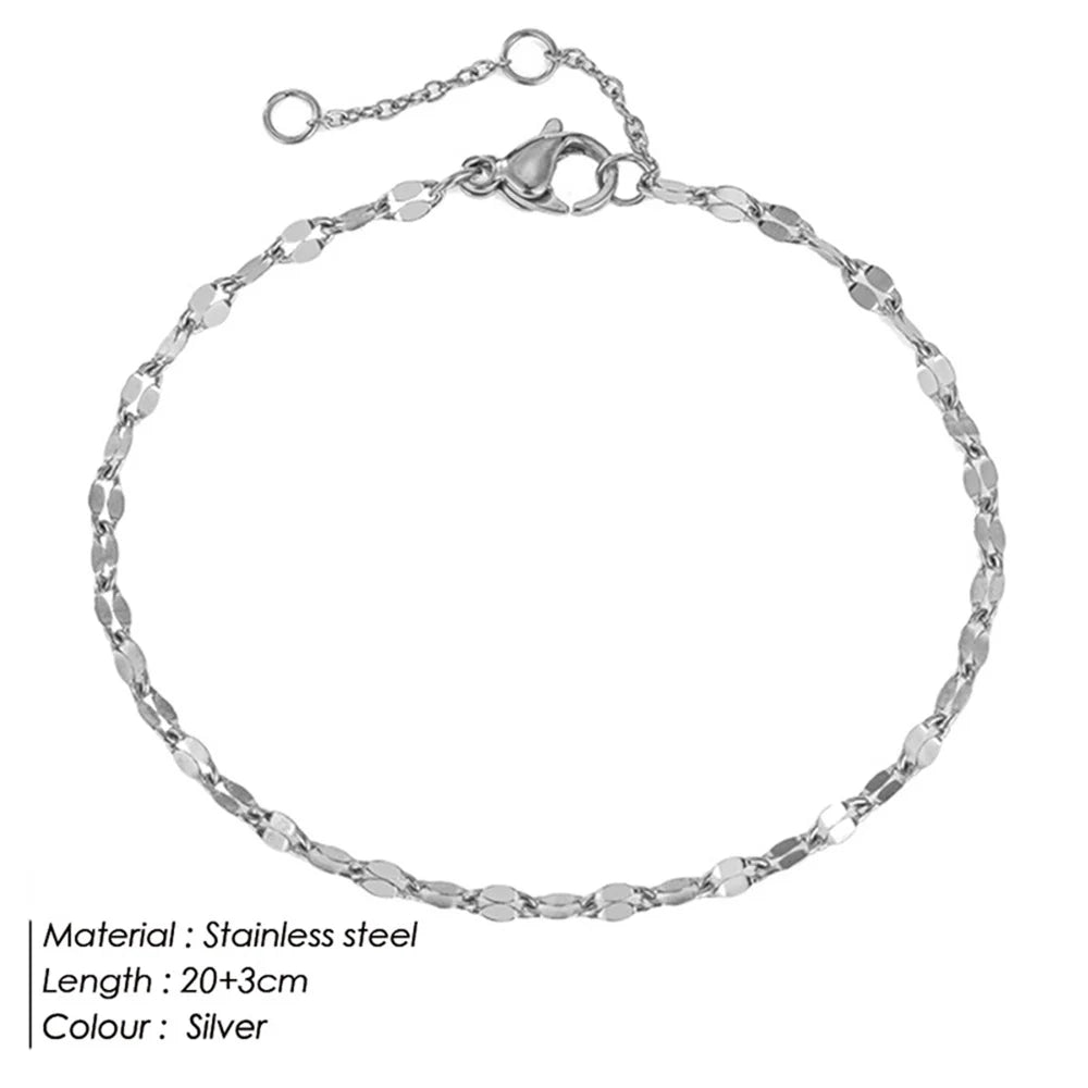 eManco Gold Plated Adjustable Lace Chain Anklet