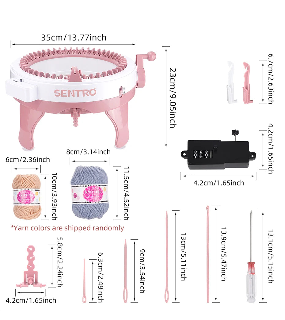 SENTRO 48-Needle Smart Knitting Machine Kit – Flat & Double Weave