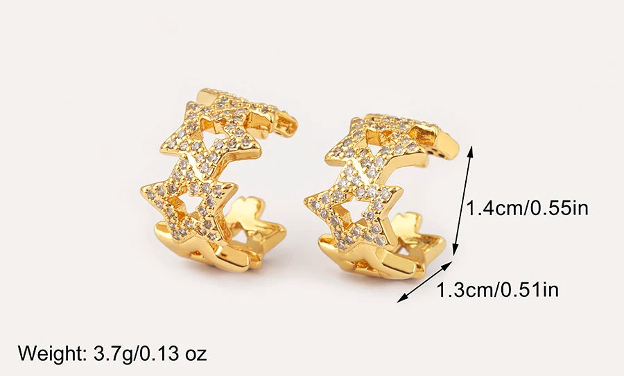 "Zircon Butterfly/Star Clip Earrings – Women’s Ear Cuff Jewelry