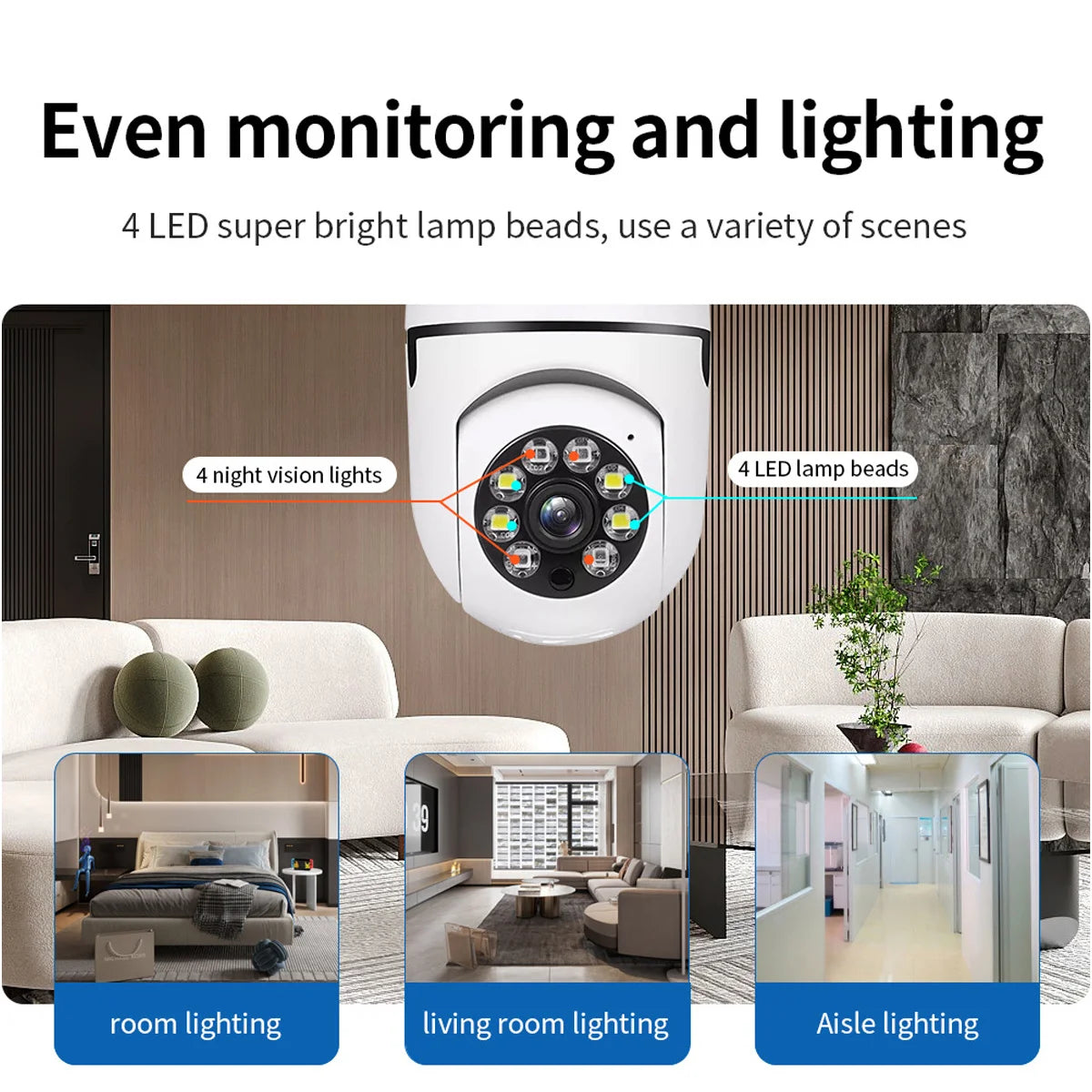 E27 WiFi Bulb Camera 8MP