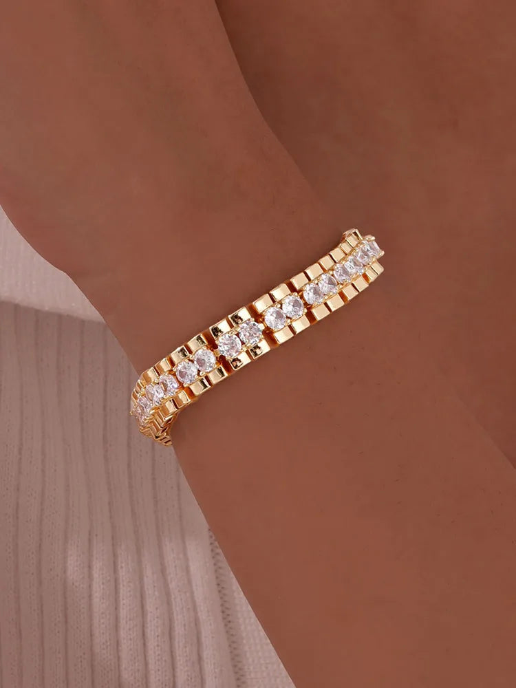 “Gold-Plated Adjustable Bracelet – Stackable Gift”