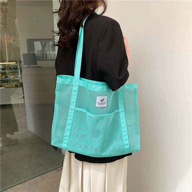 Transparent Mesh Shoulder Bag