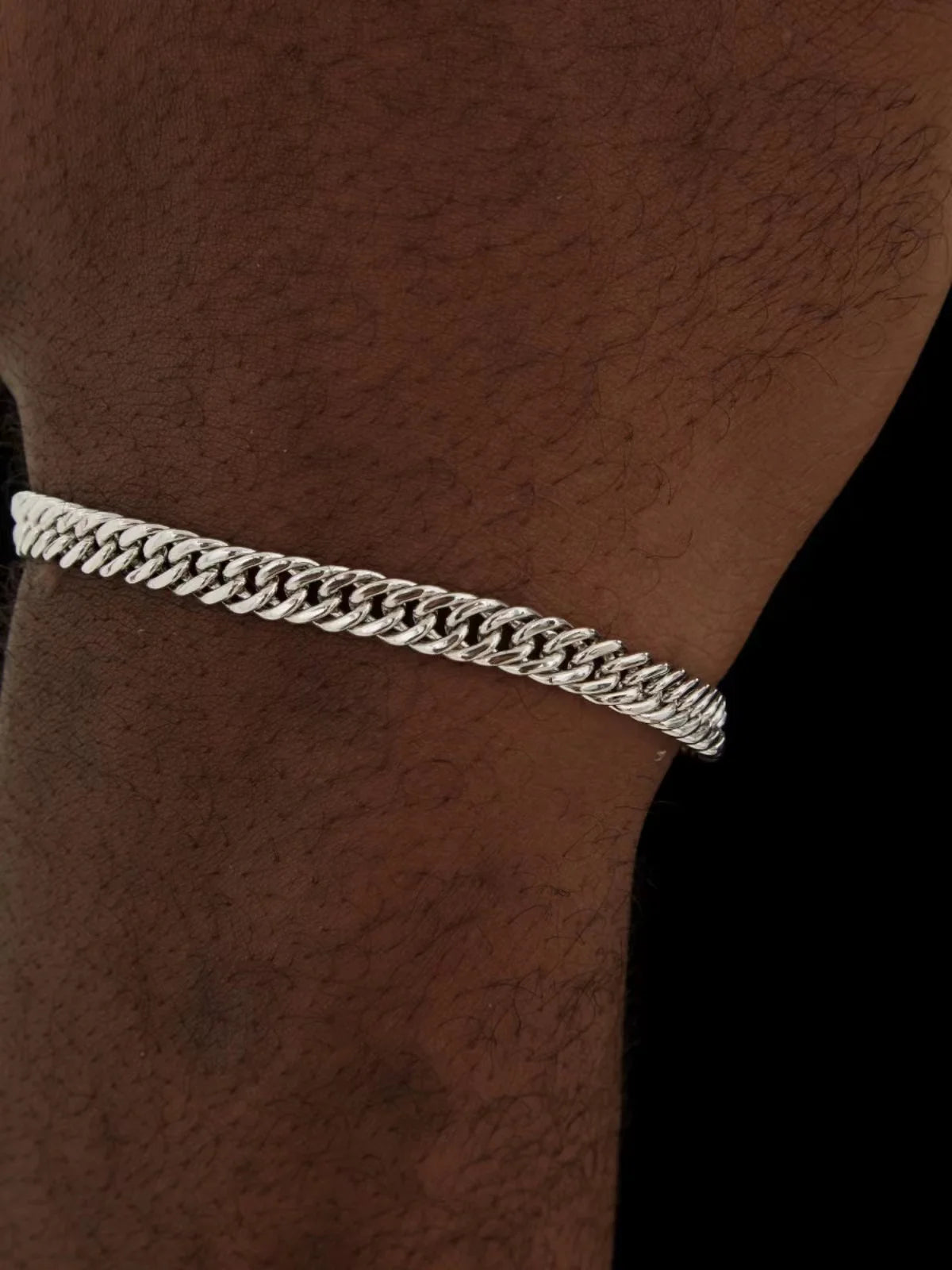 "Trendy Silver NK Chain Bracelet – Unisex Stainless Steel Jewelry"