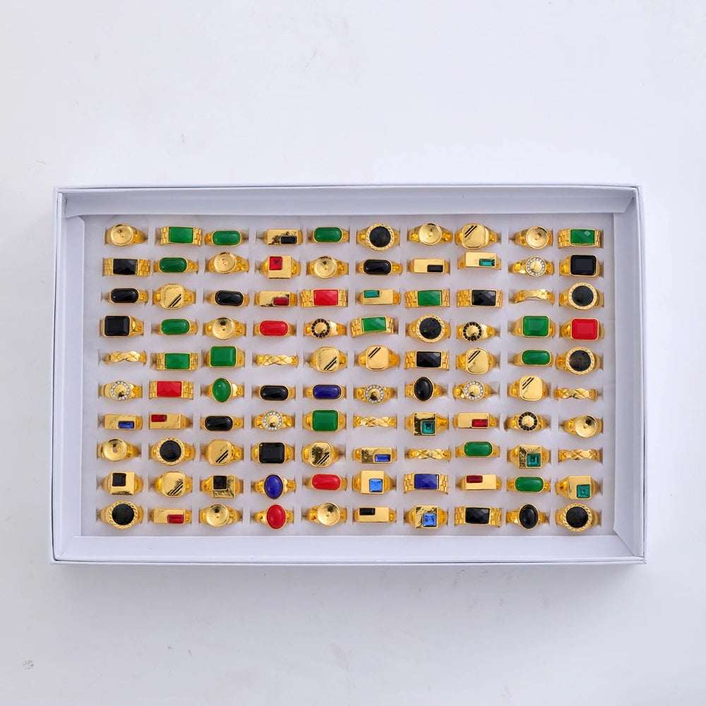 1️⃣ “Vintage Black Square Rings for Men & Women