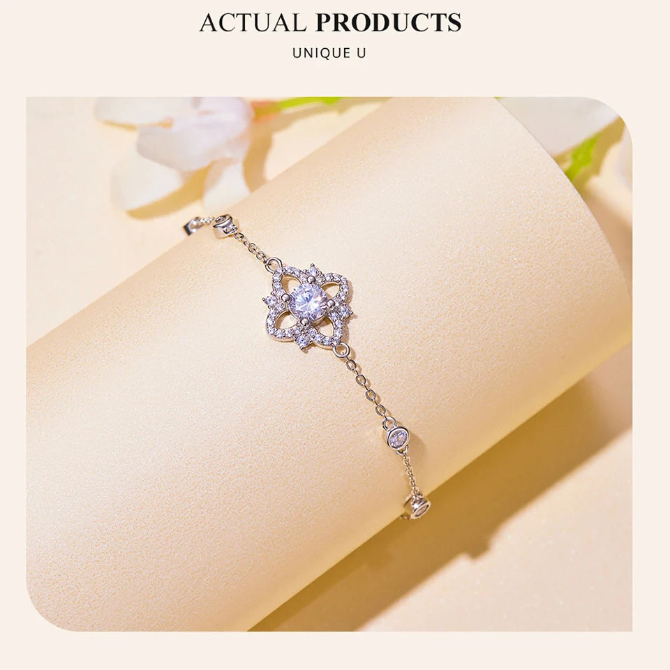 “0.5CT Moissanite Sterling Silver Bracelet for
