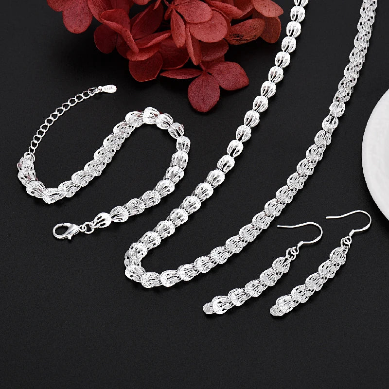 “925 Silver Love Charm Jewelry Set for Women