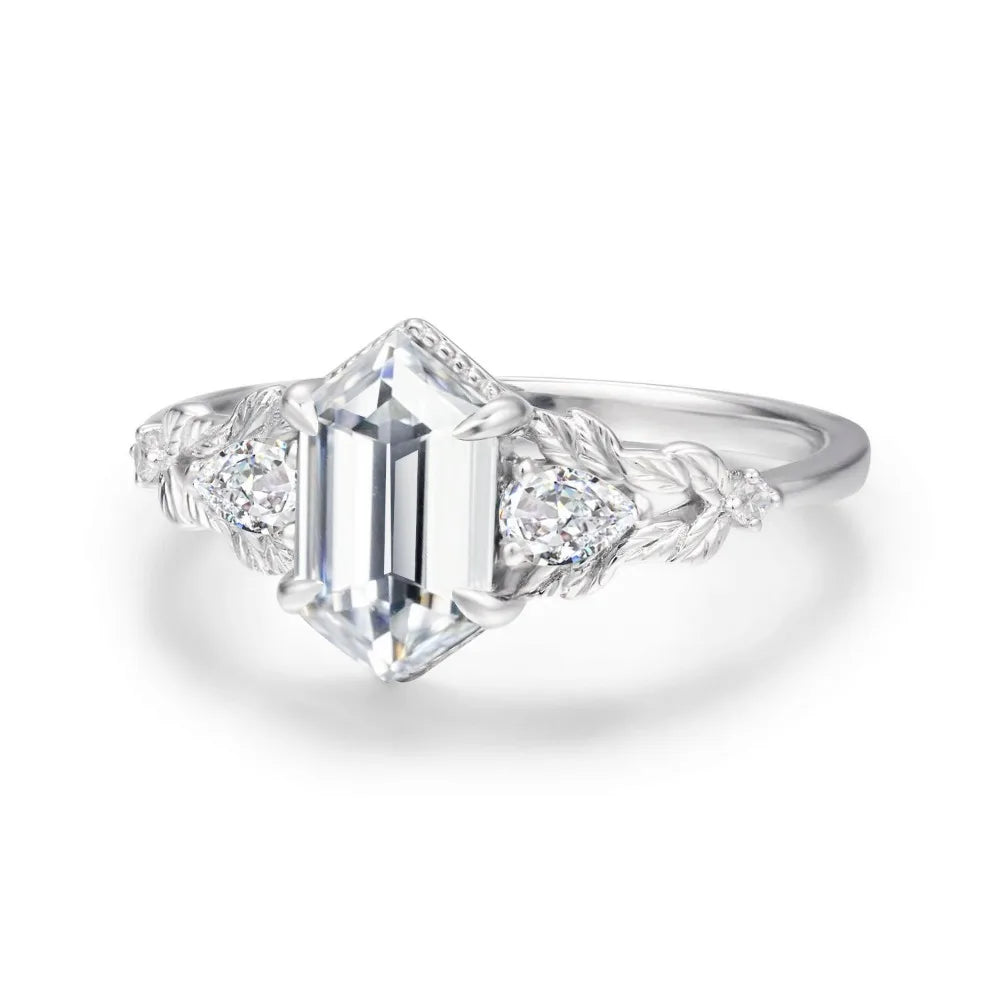 Luxury Flower Branch Vine Wedding Ring for Women