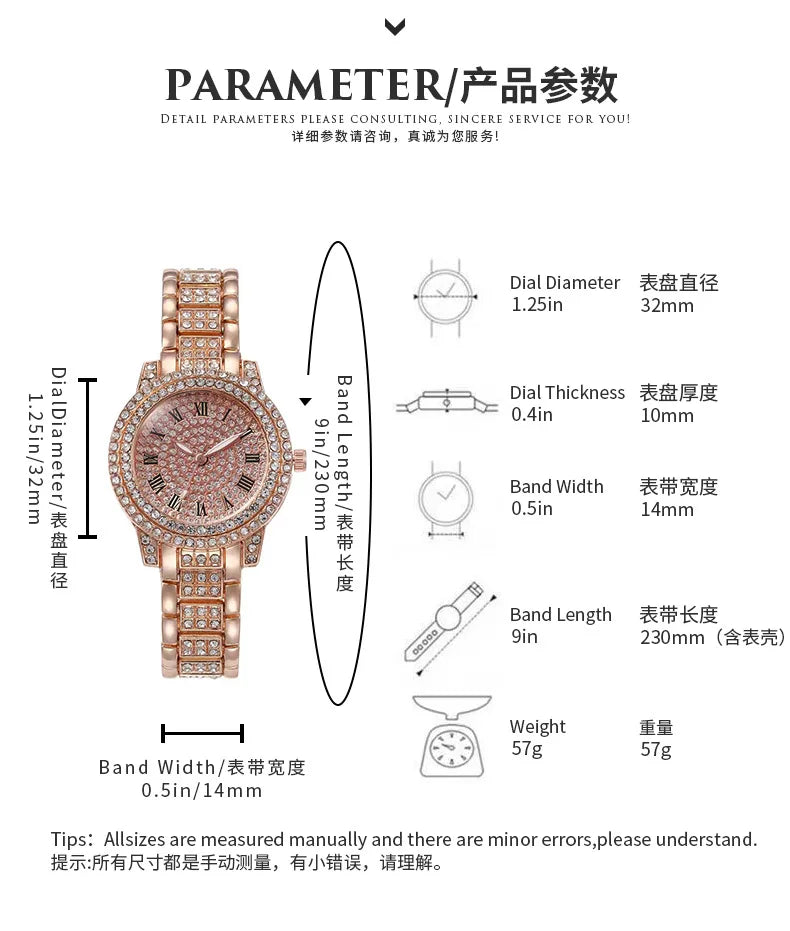 UTHAI Gold Diamond Bracelet Watch