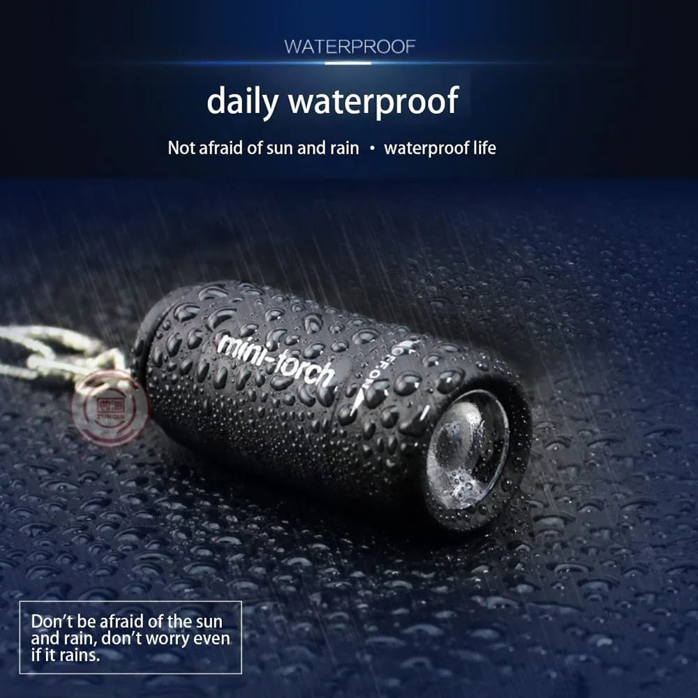Mini USB Keychain Flashlight – Portable Waterproof LED
