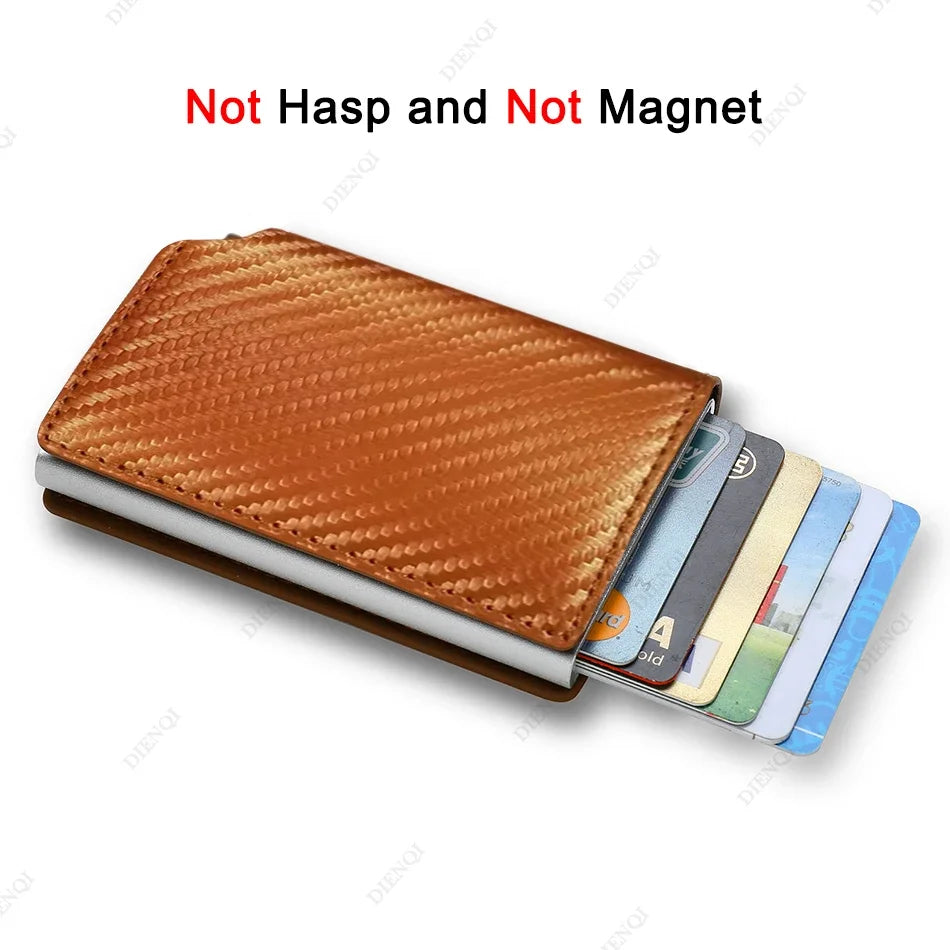 RFID Aluminum Slim Men’s Wallet – Carbon Fiber Card Holder