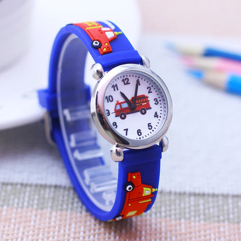 Cartoon Fire Truck Kids Quartz Watch