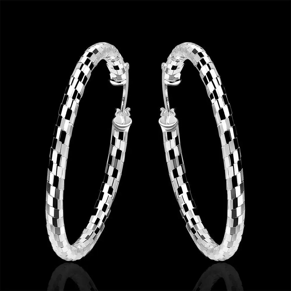 925 Sterling Silver Round Hoop Earrings