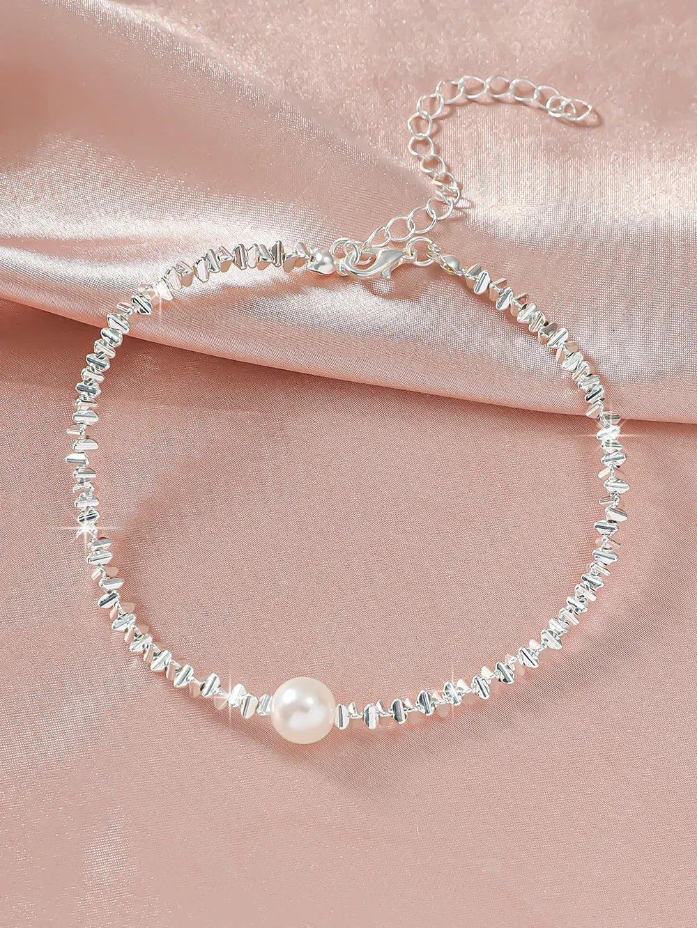 1/2PCS Simple Silver Anklet, Elegant Beach Jewelry