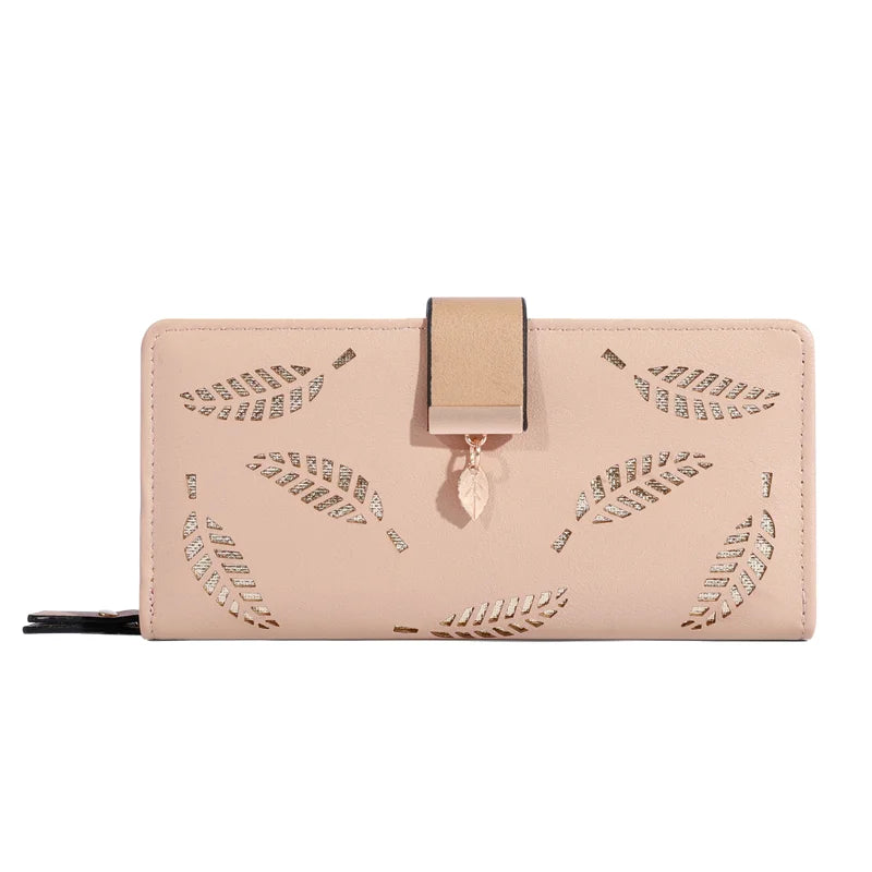 Alya Women’s PU Leather Wallet with Gold Leaves