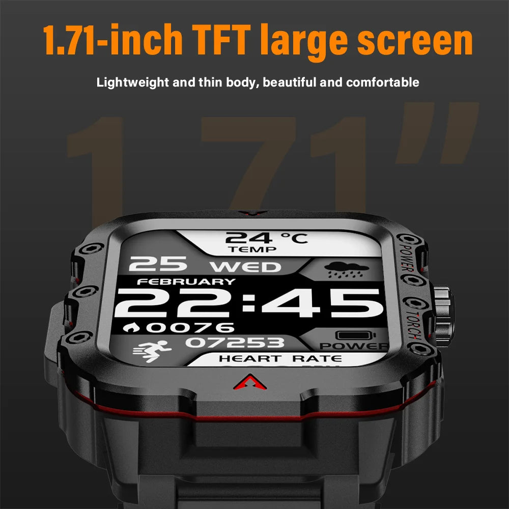 2025 Military Smartwatch, ECG, Waterproof, Bluetooth Call