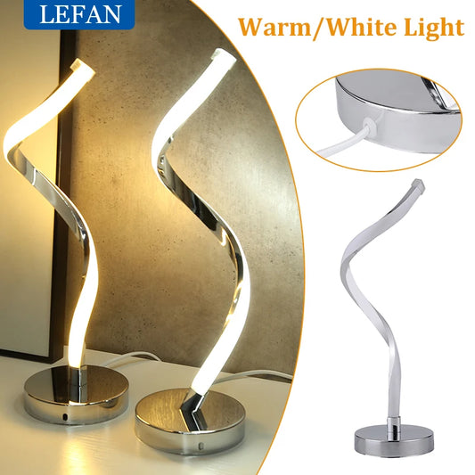 "Modern LED Spiral Table Lamp
