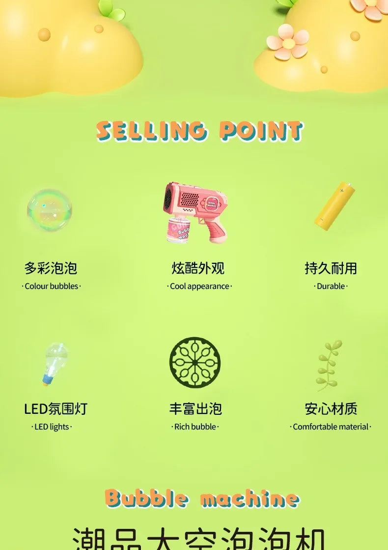 Electric Bubble Gun – Fun Outdoor Toy for Kids