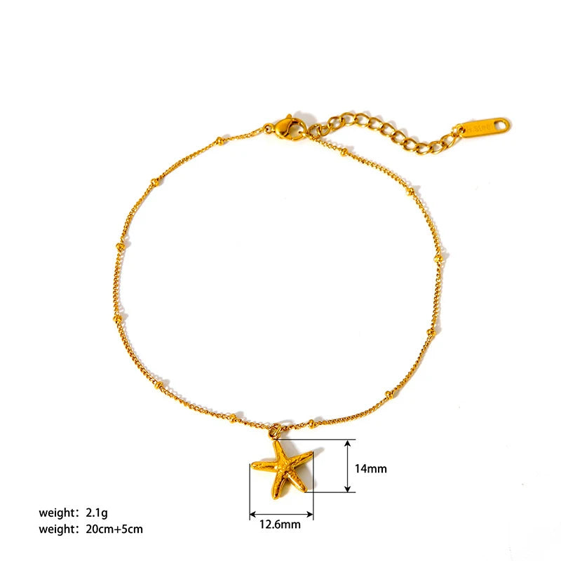 2024 Gold Stainless Steel Layered Anklet for Women