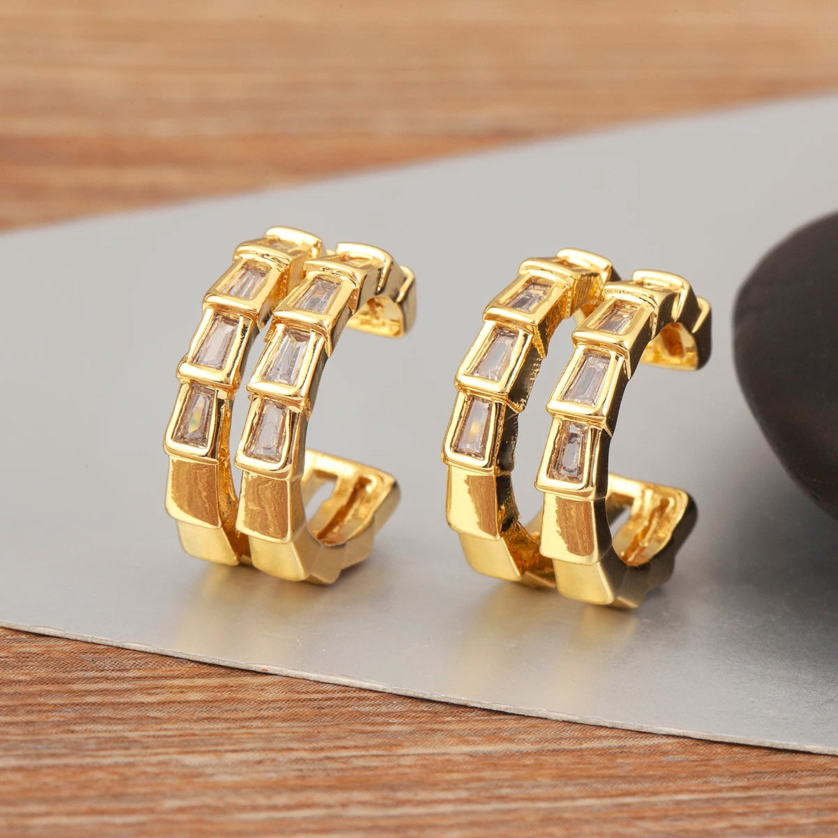 "Zircon Butterfly/Star Clip Earrings – Women’s Ear Cuff Jewelry