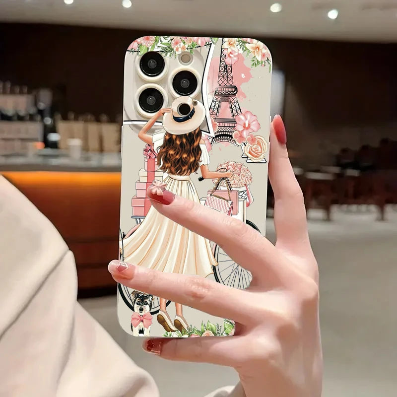 Flower Girl Pattern Soft Matte Cover – iPhone