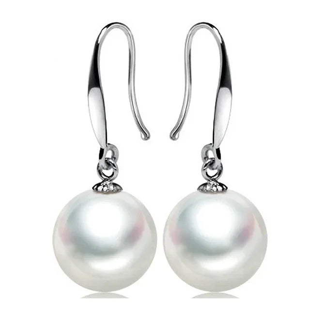925 Silver Vintage Pearl Drop Earrings for Wome
