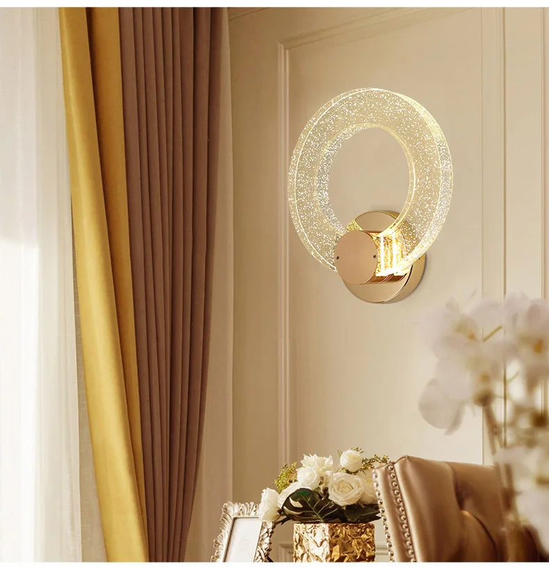 Luxury Crystal Circle Wall Lamp