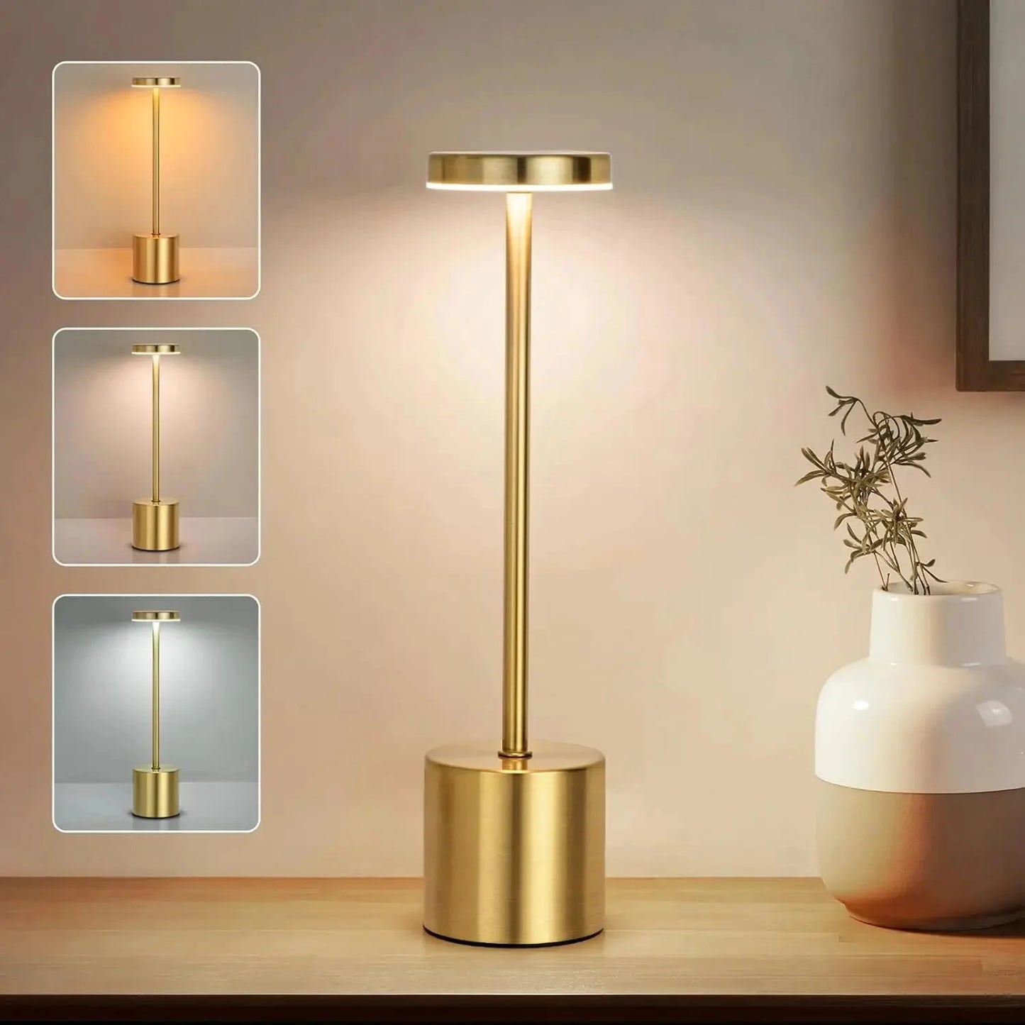 Touch Desk Lamp with 3 Colors for Bedside & Hotel Bar