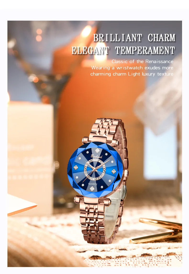 Starry Sky Blue Steel Women's Watch