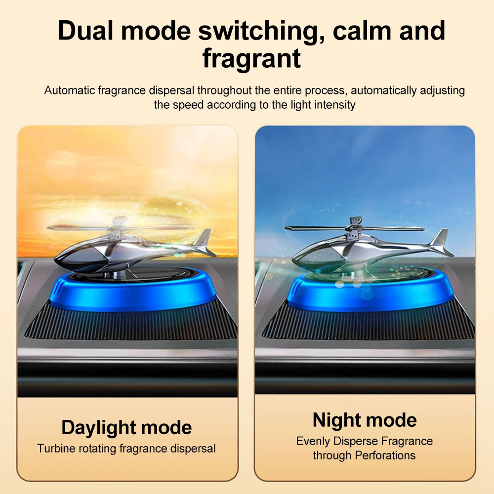 Solar-Powered Rotating Helicopter Car Air Freshener – Aroma Diffuser