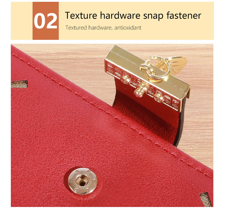 Alya Women’s PU Leather Wallet with Gold Leaves